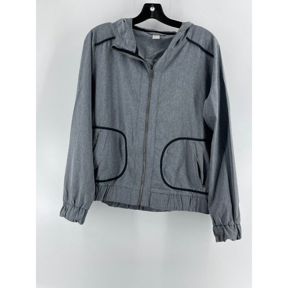 Gap Fit Men's Active Wear Running Gray Long Sleeve Zip Jacket Wind Breaker Med - Picture 2 of 8